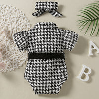 Load image into Gallery viewer, Baby Girls Color-blocking Bow Rompers Wholesale 220610265
