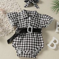 Load image into Gallery viewer, Baby Girls Color-blocking Bow Rompers Wholesale 220610265
