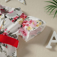 Load image into Gallery viewer, Baby Girls Flower Bow Print Rompers Accessories Headwear Wholesale 220610270
