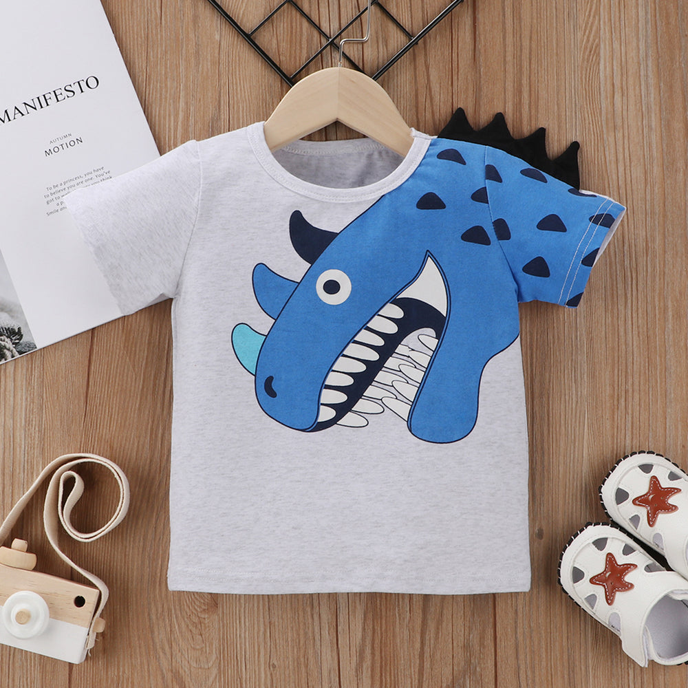 Baby Kid Boys Dinosaur Animals Cartoon Print T-Shirts Wholesale 220610284