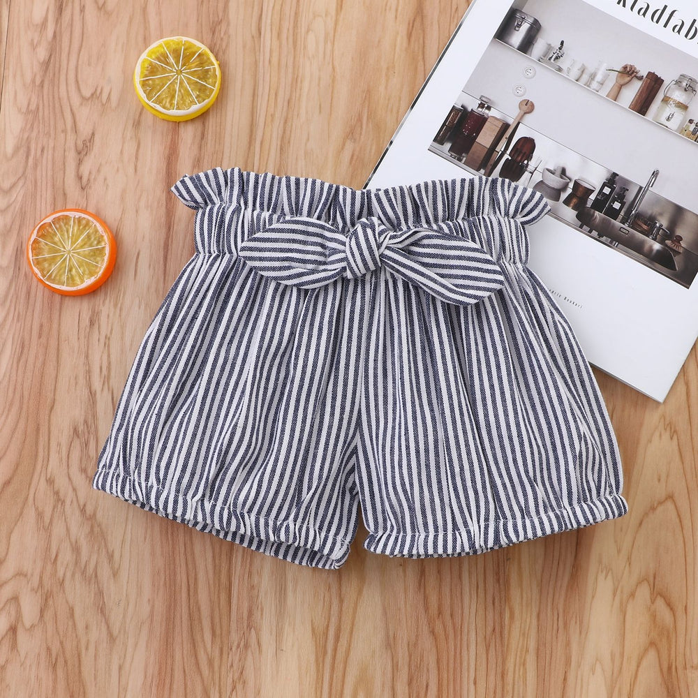 Baby Girls Striped Bow Shorts Wholesale 220610327