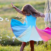 Load image into Gallery viewer, Baby Kid Girls Color-blocking Rainbow Dresses Wholesale 22061034
