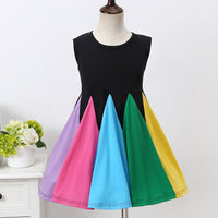 Load image into Gallery viewer, Baby Kid Girls Color-blocking Rainbow Dresses Wholesale 22061034

