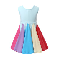 Load image into Gallery viewer, Baby Kid Girls Color-blocking Rainbow Dresses Wholesale 22061034
