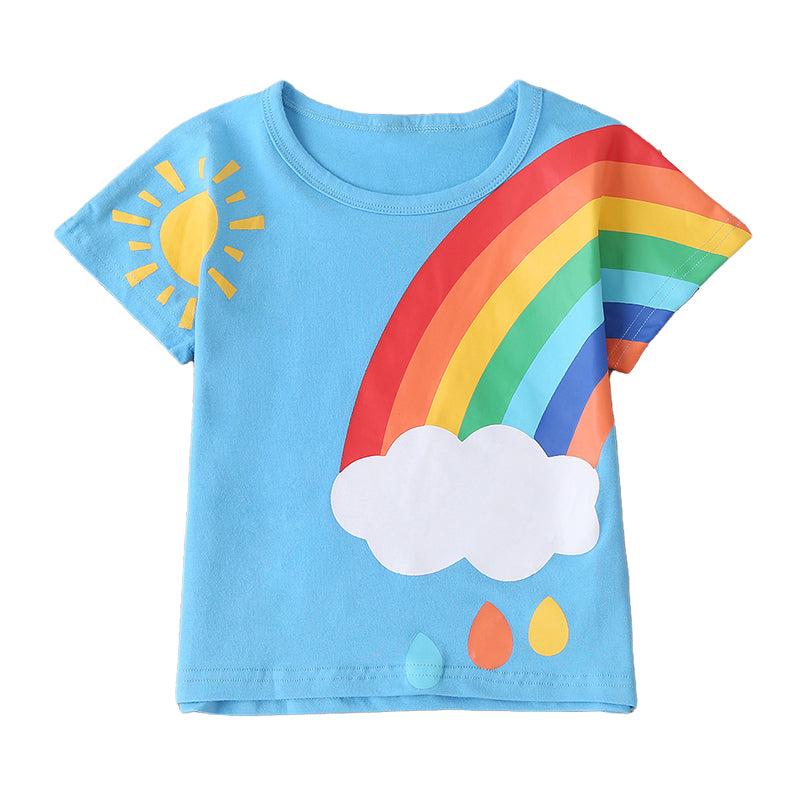 Baby Kid Boys Rainbow Print T-Shirts Wholesale 220610340