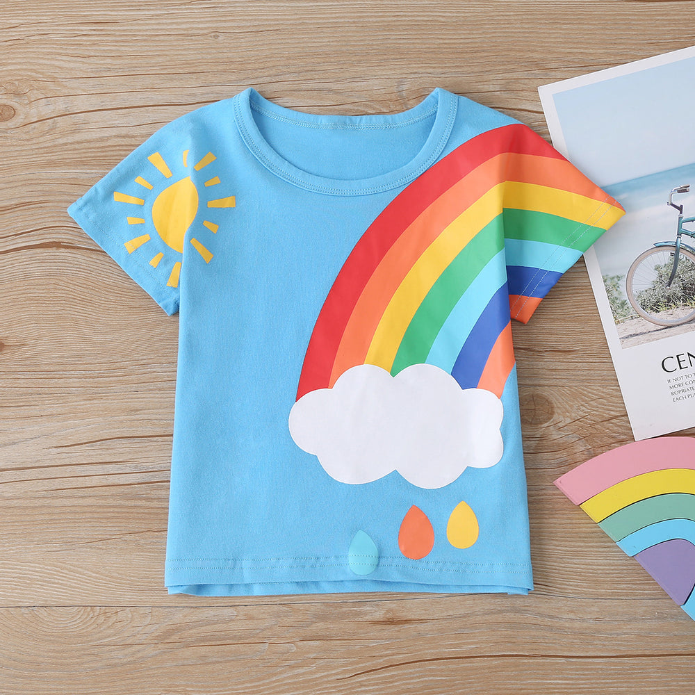 Baby Kid Boys Rainbow Print T-Shirts Wholesale 220610340