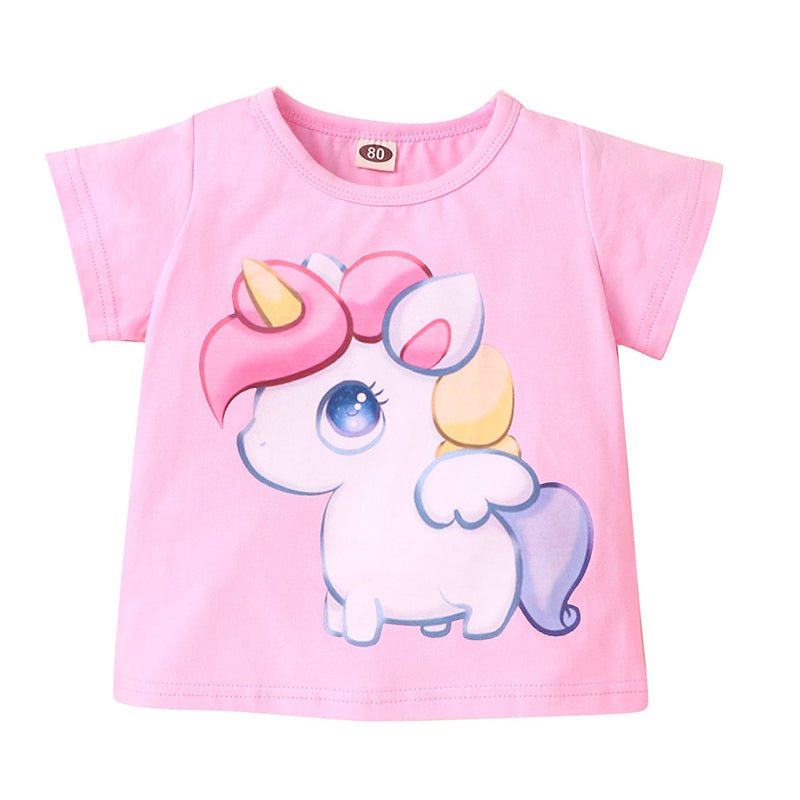 Baby Kid Girls Cartoon Print T-Shirts Wholesale 220610346
