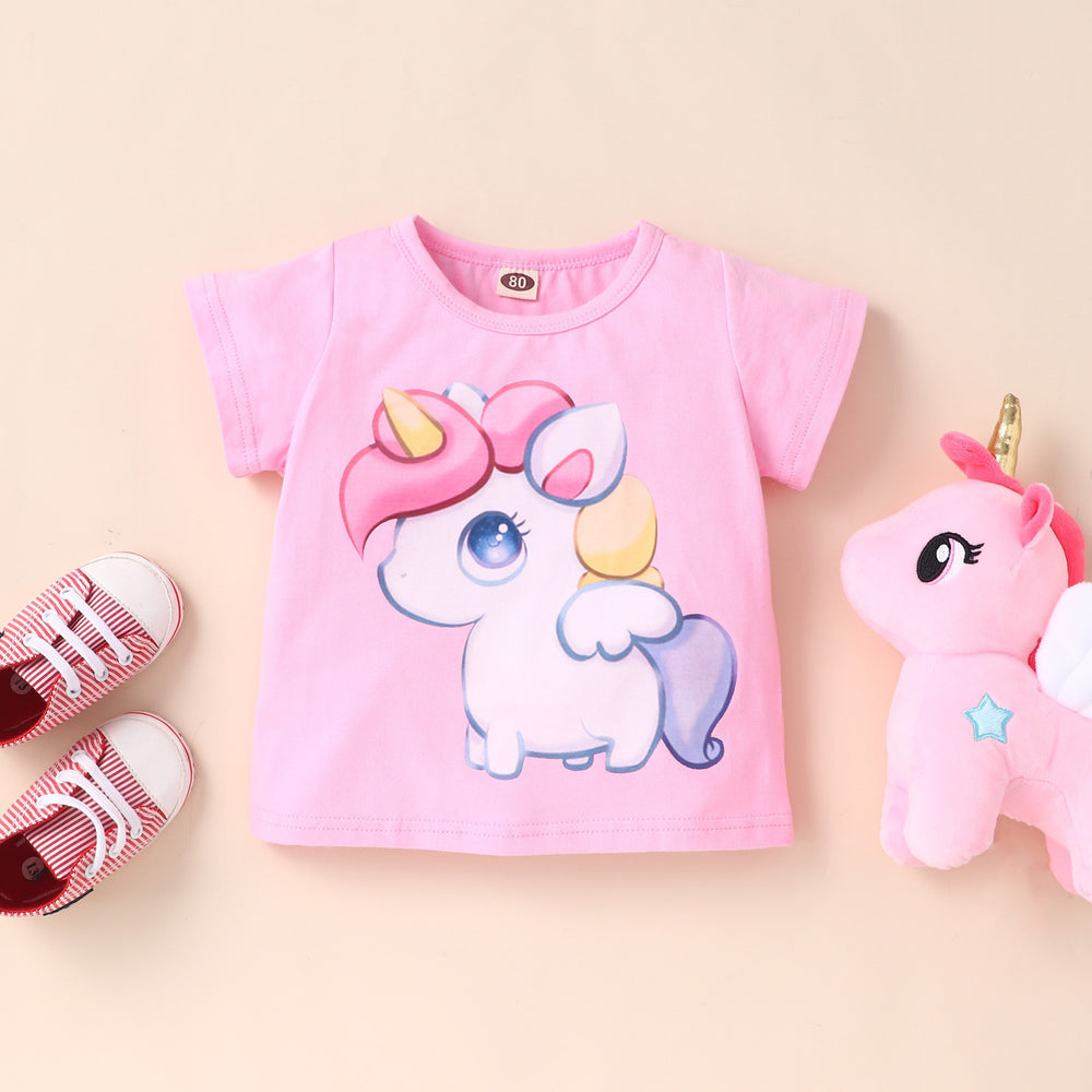 Baby Kid Girls Cartoon Print T-Shirts Wholesale 220610346