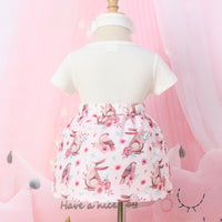 Load image into Gallery viewer, Baby Kid Girls Flower Animals Bow Muslin&amp;Ribbed Print Dresses Wholesale 220610351
