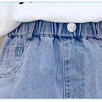 Load image into Gallery viewer, Kid Big Kid Girls Solid Color Bow Shorts Jeans Wholesale 220610353
