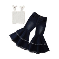 Load image into Gallery viewer, 2 Pieces Set Baby Kid Girls Tank Tops And Pants Wholesale 22061036
