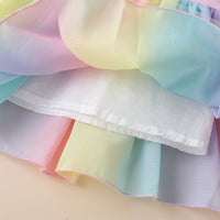Load image into Gallery viewer, Baby Kid Girls Color-blocking Rainbow Dresses Wholesale 22061038
