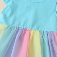 Load image into Gallery viewer, Baby Kid Girls Color-blocking Rainbow Dresses Wholesale 22061038
