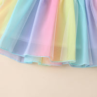 Load image into Gallery viewer, Baby Kid Girls Color-blocking Rainbow Dresses Wholesale 22061038
