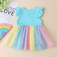 Load image into Gallery viewer, Baby Kid Girls Color-blocking Rainbow Dresses Wholesale 22061038

