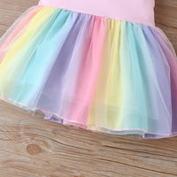 Load image into Gallery viewer, Baby Kid Girls Color-blocking Rainbow Dresses Wholesale 22061038
