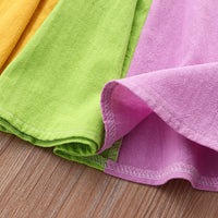 Load image into Gallery viewer, Baby Kid Girls Color-blocking Dinosaur Rainbow Love heart Print Dresses Wholesale 220610382
