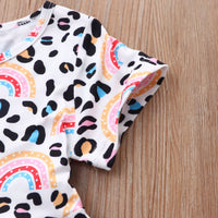 Load image into Gallery viewer, Baby Kid Girls Color-blocking Dinosaur Rainbow Love heart Print Dresses Wholesale 220610382
