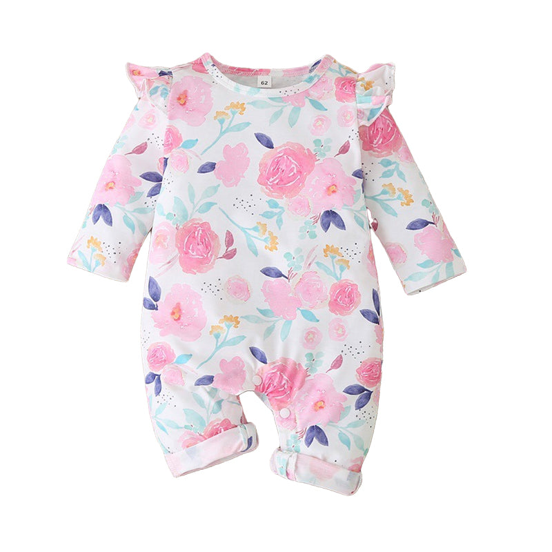 Baby Girls Flower Jumpsuits Wholesale 220610399