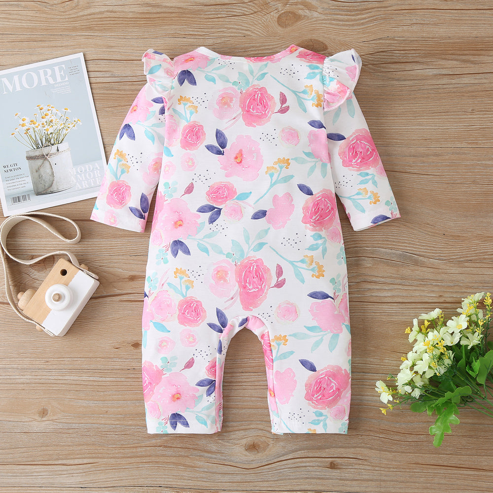 Baby Girls Flower Jumpsuits Wholesale 220610399