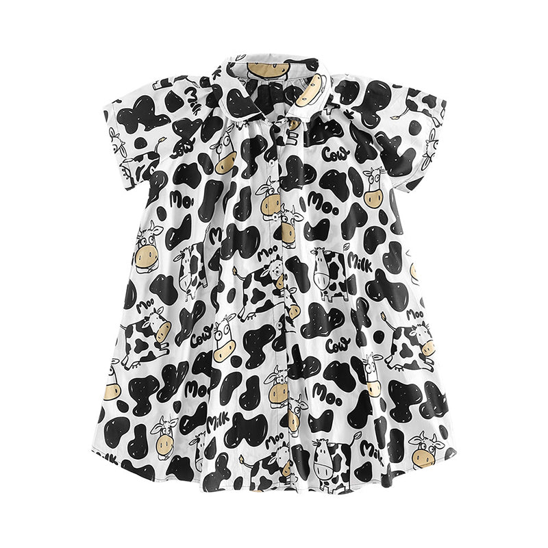 Kid Big Kid Girls Cow Dresses Wholesale 220610427
