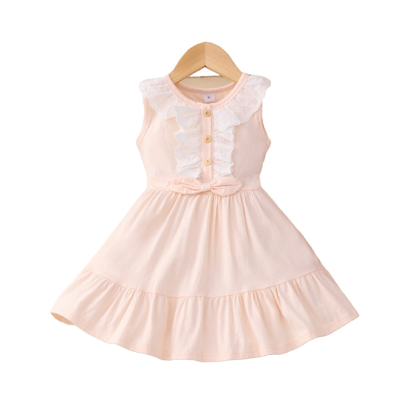 Baby Kid Girls Bow Lace Dresses Wholesale 220610441