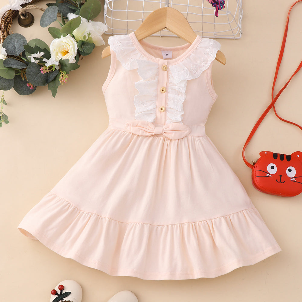 Baby Kid Girls Bow Lace Dresses Wholesale 220610441