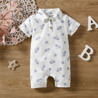 Load image into Gallery viewer, Baby Unisex Plant Muslin&amp;Ribbed Print Rompers Wholesale 220610470
