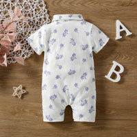 Load image into Gallery viewer, Baby Unisex Plant Muslin&amp;Ribbed Print Rompers Wholesale 220610470
