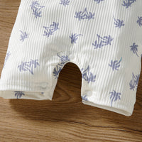 Load image into Gallery viewer, Baby Unisex Plant Muslin&amp;Ribbed Print Rompers Wholesale 220610470
