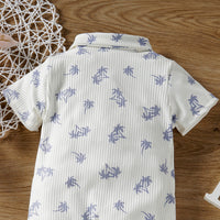 Load image into Gallery viewer, Baby Unisex Plant Muslin&amp;Ribbed Print Rompers Wholesale 220610470
