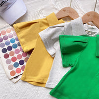 Load image into Gallery viewer, 2 Pieces Set Baby Kid Girls Solid Color Polo Shirts And Shorts Wholesale 220610473
