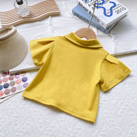 Load image into Gallery viewer, 2 Pieces Set Baby Kid Girls Solid Color Polo Shirts And Shorts Wholesale 220610473
