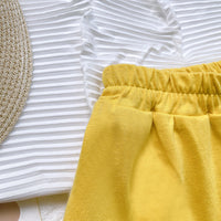 Load image into Gallery viewer, 2 Pieces Set Baby Kid Girls Solid Color Polo Shirts And Shorts Wholesale 220610473
