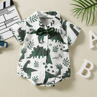 Load image into Gallery viewer, Baby Boys Dinosaur Plant Print Rompers Wholesale 220610478
