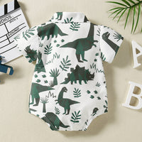 Load image into Gallery viewer, Baby Boys Dinosaur Plant Print Rompers Wholesale 220610478
