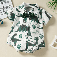 Load image into Gallery viewer, Baby Boys Dinosaur Plant Print Rompers Wholesale 220610478
