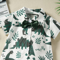 Load image into Gallery viewer, Baby Boys Dinosaur Plant Print Rompers Wholesale 220610478
