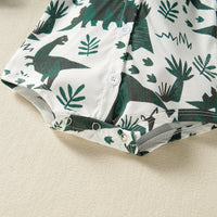 Load image into Gallery viewer, Baby Boys Dinosaur Plant Print Rompers Wholesale 220610478
