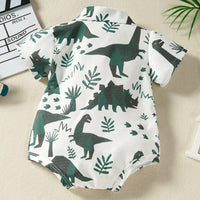 Load image into Gallery viewer, Baby Boys Dinosaur Plant Print Rompers Wholesale 220610478
