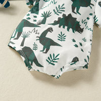 Load image into Gallery viewer, Baby Boys Dinosaur Plant Print Rompers Wholesale 220610478
