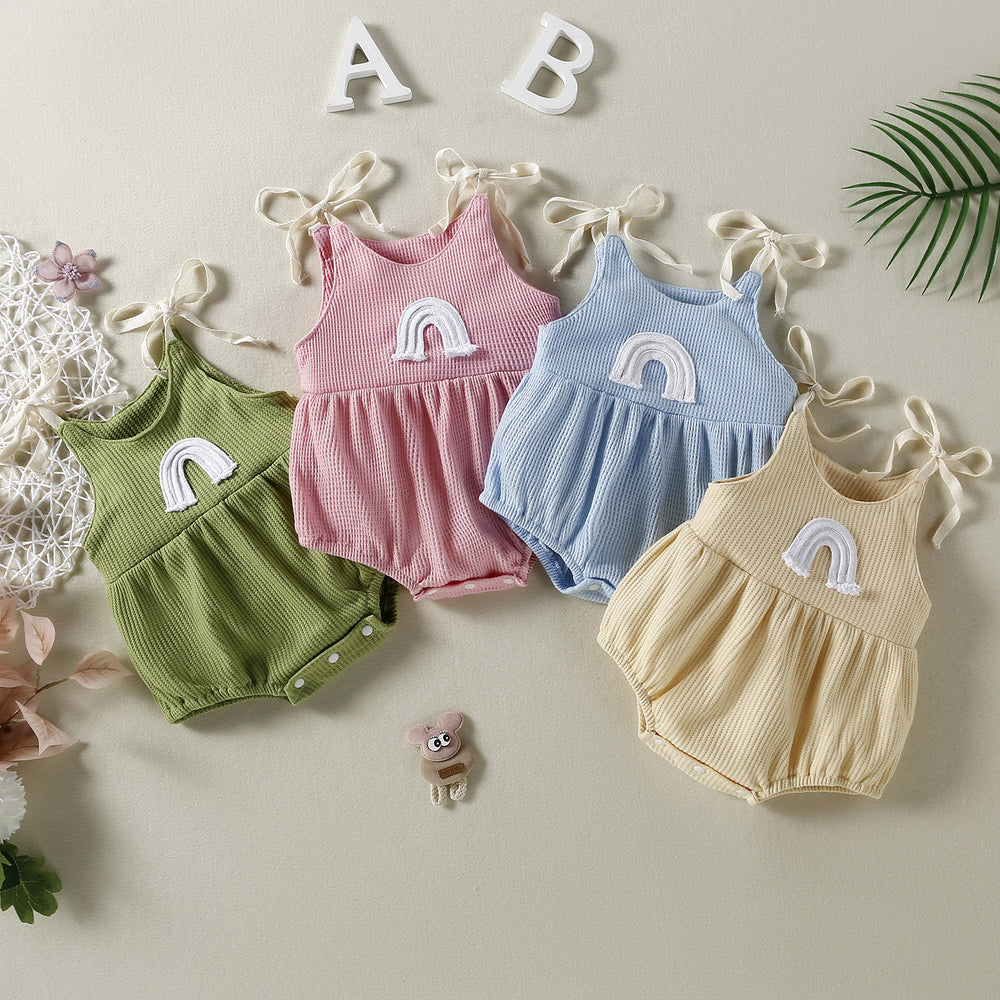 Baby Unisex Solid Color Rompers Wholesale 220610503