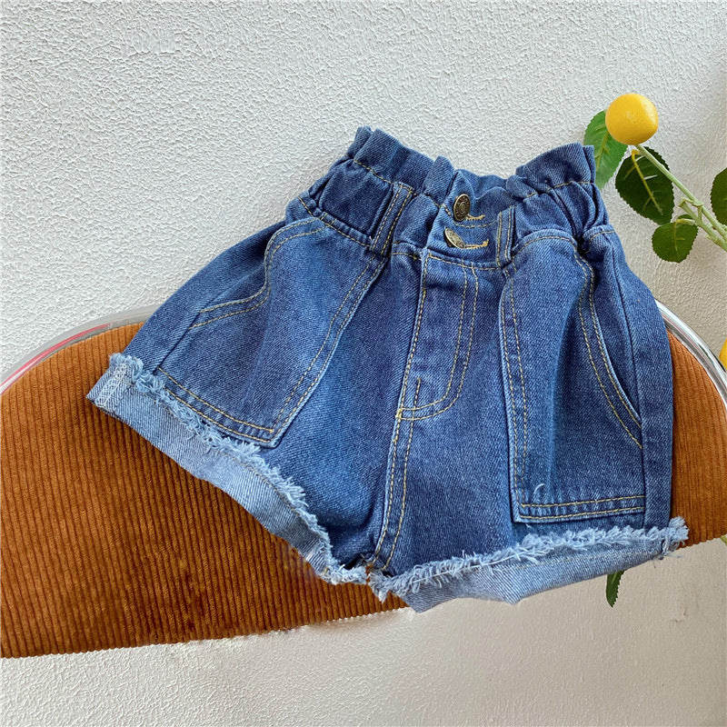 Baby Kid Girls Solid Color Shorts Jeans Wholesale 220610513
