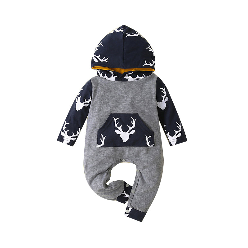 Baby Unisex Color-blocking Animals Print Jumpsuits Wholesale 220610594