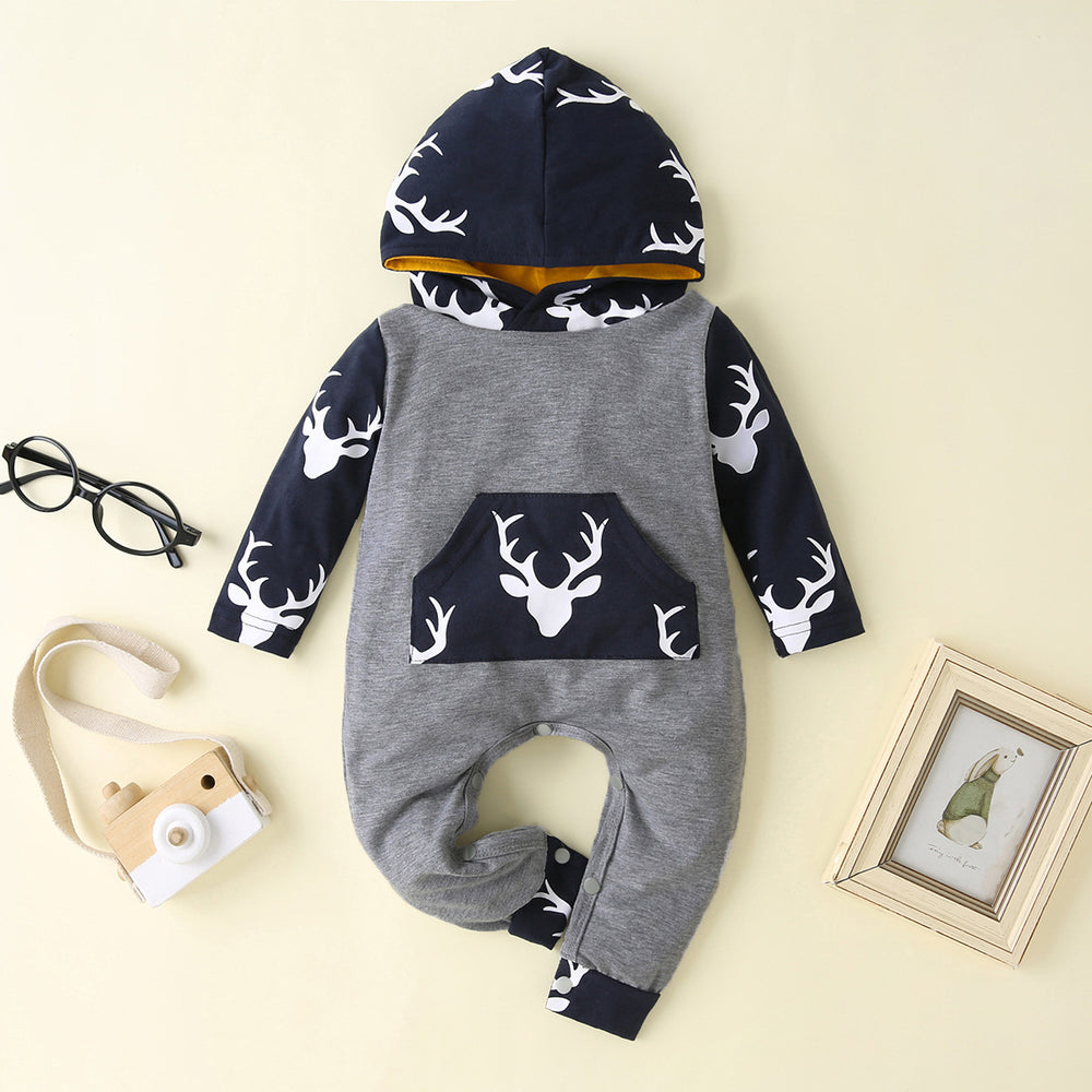 Baby Unisex Color-blocking Animals Print Jumpsuits Wholesale 220610594