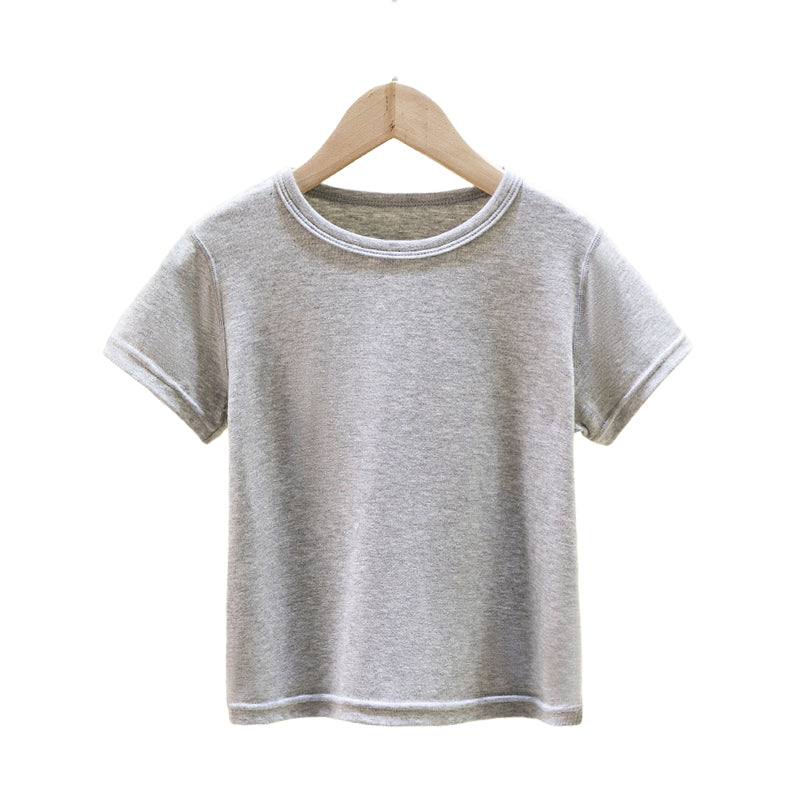 Baby Kid Unisex Solid Color T-Shirts Wholesale 22061070
