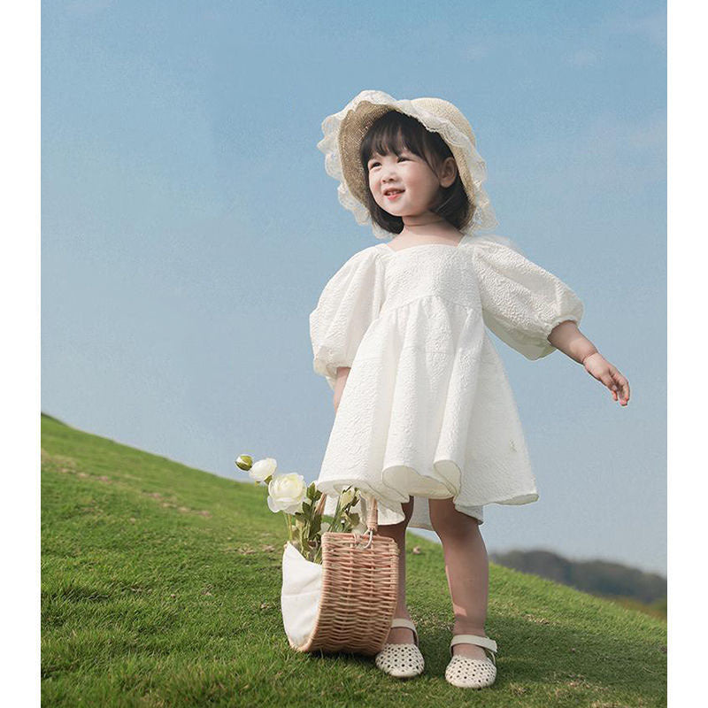 Baby Kid Girls Solid Color Dresses Wholesale 220606185