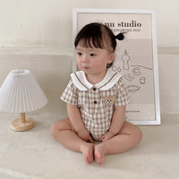 Load image into Gallery viewer, Baby Unisex Checked Cartoon Rompers Wholesale 220531282
