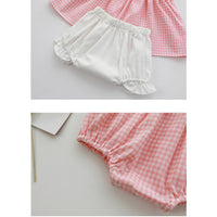 Load image into Gallery viewer, Baby Girls Flower Checked Embroidered Rompers Wholesale 220613314
