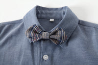 Load image into Gallery viewer, 3 Pieces Set Baby Kid Boys Birthday Party Solid Color Bow Shirts Checked Vests Waistcoats And Pants Wholesale 220613315
